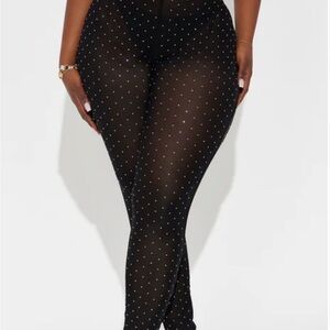 Mesh Rhinestone leggings